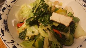 Tofu stir fry with noodles at Pho Kapa'a in Kapaa