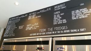 Menu board at Juicebaby in South West London