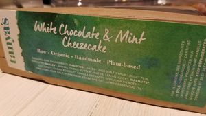 mint cheesecake box at Tanya's Cafe in South West London