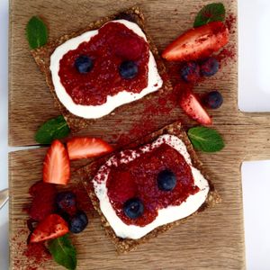 Jam and raw toast  at Tanya's Cafe in South West London