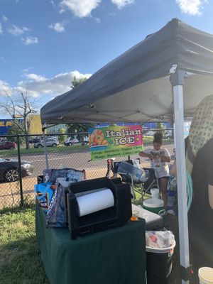 Italian ice vendor  at STL Vegan Market in St Louis
