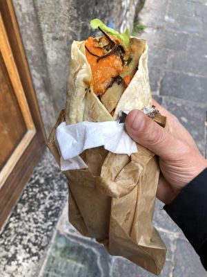 Wrap with pumpkin and seitan  at 'O Grin in Naples
