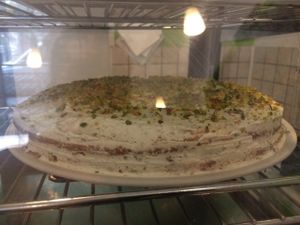 Pistachio cake at 'O Grin in Naples