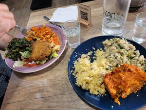 Trio of dishes: incl. lasagna, beans and couscous at 'O Grin in Naples