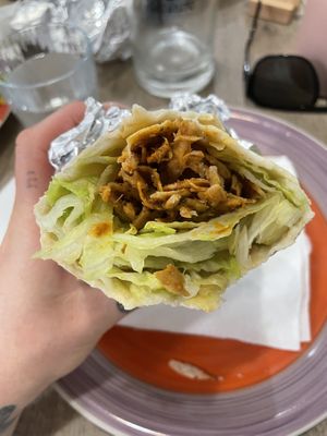 Seitan Wrap (can add grilled veggies, mayo, ketchup & mustard)  at 'O Grin in Naples