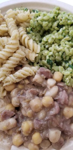 Choose three items for a plate, 5 Euros, very filling, flavorful at 'O Grin in Naples