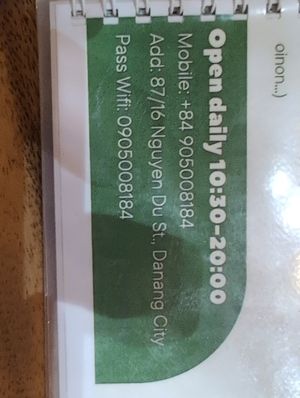 Note; closed lunar month days 2 & 16 at KHONG Vegan Kitchen in Da Nang