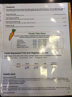 menu at Tevaleh - Raw in Kfar Saba