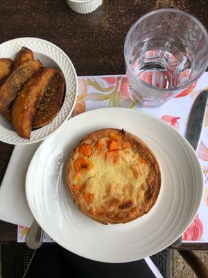 Quiche and potatoes  at Tevaleh - Raw in Kfar Saba
