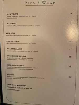 Menu May 2026 at Yemayá's - ZoJazz Stage in Amsterdam