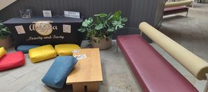 Comfortable seats at Arepita in Derby