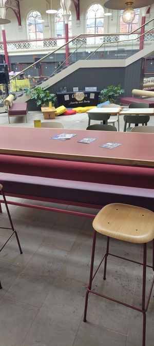 Seating area at Arepita in Derby