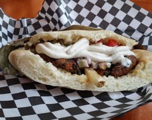 Falafel and Fries at Eggs and Plants in Seattle