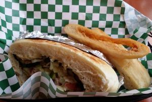 Sabich, no egg at Eggs and Plants in Seattle