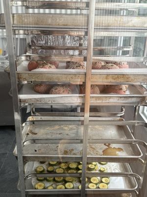 Bread & some cooked veggies were ready on the 2nd floor  at Roots Plant-based Cafe - Hẻm 41 Xuan Thuy in Ho Chi Minh City