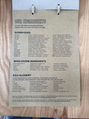 Introducing ingredients  at Roots Plant-based Cafe - Hẻm 41 Xuan Thuy in Ho Chi Minh City