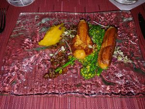 Spiced Chick pea Sausage at Marmalade in San Juan