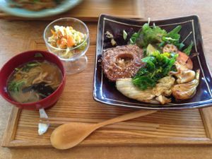Kuruma fu teriyaki (vegan) set at Lala Natural in Nagoya