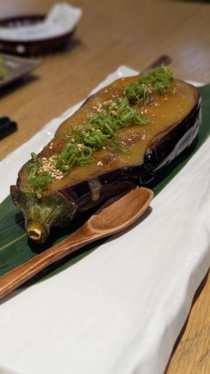 Miso eggplant at Itadaku in Dubai