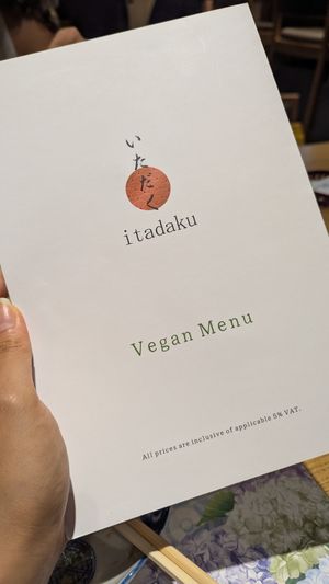 Dedicated vegan menu at Itadaku in Dubai
