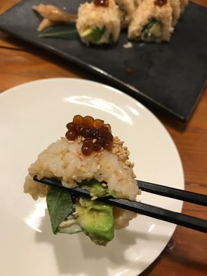 Avocado sushi at Vege Cafe Lotus in Toyohashi