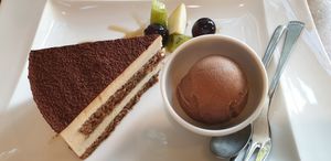 Tiramisu and chocolate icecream at Vege Cafe Lotus in Toyohashi