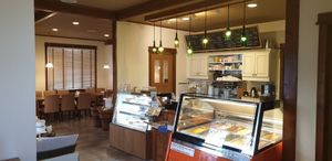 Counter with cakes and ice cream and much more! at Vege Cafe Lotus in Toyohashi