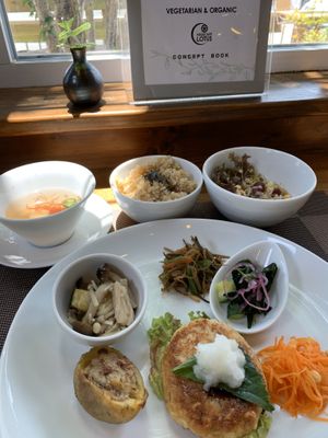 Vege Plate with Brown Rice at Vege Cafe Lotus in Toyohashi