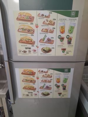 menu at Bánh Mì Chay Tốt - 1315 Hoàng Sa in Ho Chi Minh City