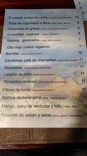 Menú at Shangri-La in Ourense