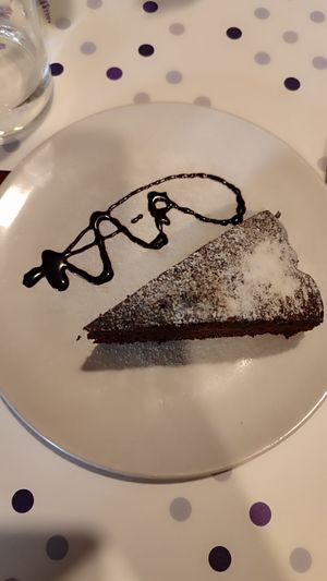 Tarta de chocolate y licor café at Shangri-La in Ourense