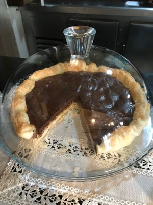 no sugar added chocolate and peanut butter pie (vegan) at Shangri-La in Ourense