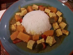 Tofu al curry at Shangri-La in Ourense