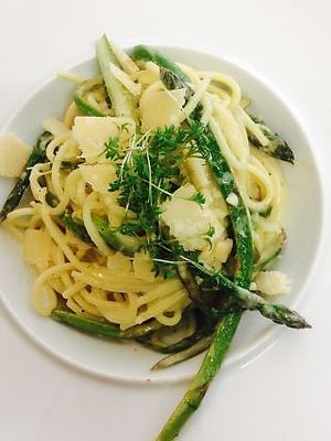 Noodles with asparagus at Milton in Salzburg