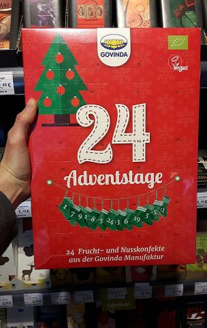 Vegan advent calendar at Koru in Ljubljana