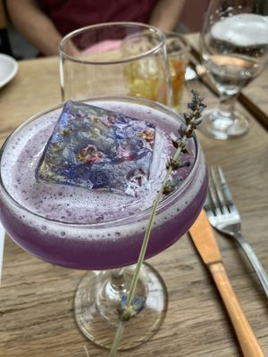Lavender cocktail!  at Thyme and Tonic in New York City