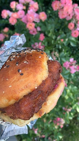 Stick Asian burger   at Thyme and Tonic in New York City