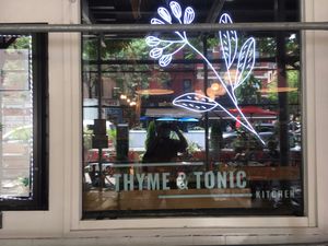 Front window. at Thyme and Tonic in New York City
