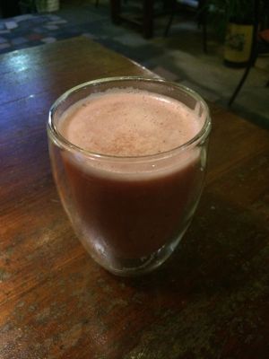 Watermelon juice at Mood Food Energy Cafe in Yangshuo