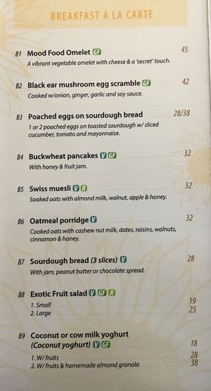 Breakfast Menu (2); served until noon at Mood Food Energy Cafe in Yangshuo