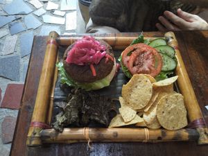 Buckwheat burger. at Mood Food Energy Cafe in Yangshuo
