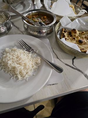 Punjabi chole masala and roti at Saffron Indian Cafe in Winston-salem