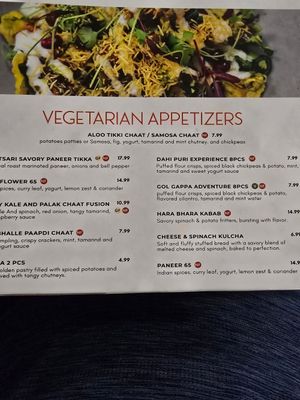 Menu1 at Saffron Indian Cafe in Winston-salem
