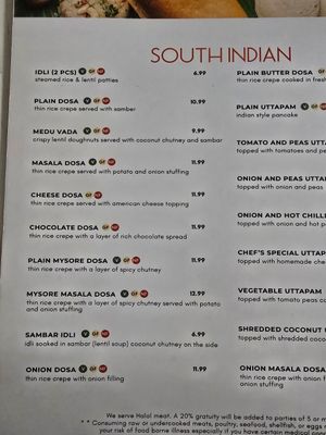 Menu3 at Saffron Indian Cafe in Winston-salem