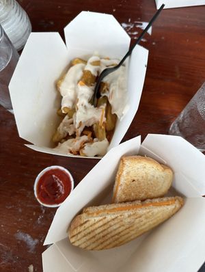Vegan loaded chips and cheese toastie  at The Harbour Bar  in Bray