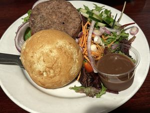 Taro burger   at Colleen's at The Cannery in Haiku
