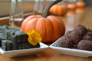 Our Earthling Energy Bars & Coconut Chocolate Macaroons are both Vegan, Nut-free, Dairy-free, Gluten-free & delicious. Come on by.  at Ezra's Enlightened Cafe in Indianapolis