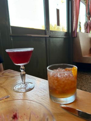 beet horseradish martini and old fashioned at Rose's in Detroit