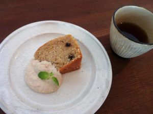 Vegan cake at Panchavati in Shizuoka