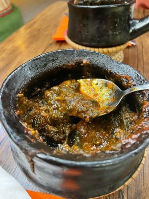 Spinach with tomato sauce at Abessina in Gottingen